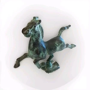 Cavallo volante del Gansu OnSwallow figura in bronzo patinato cavallo da corsa orientale - Foto 1 di 6