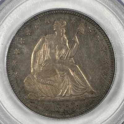 1863 Seated Liberty Half .50. PCGS PR 64. Civil War Proof. - Image 1 of 4