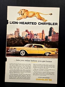1959 Advertising Page From Magazine, Chrysler New Yorker,Lion-Hearted, Mopar - Picture 1 of 1