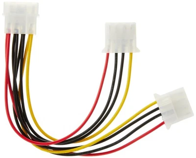 StarTech.com LP4 to 2x LP4 Power Y Splitter Cable M/F - LP4 Splitter - Molex Y S - Bild 1 von 4
