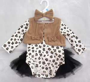 Infant Girls Baby Starters $19.99 Bodysuit/Tutu/Vest & Headband 4PC Set Sz 6Mth. - Picture 1 of 5