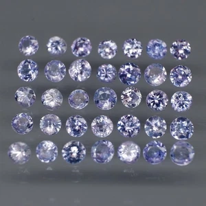 Round 2.7 to 3mm.Ravishing Color&Full Fire Purplish Blue Tanzanite 35Pcs/3.62Ct. - Picture 1 of 6