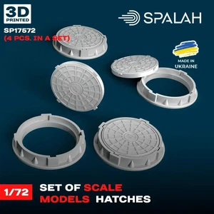 Kit modelo escotillas modelos (4 piezas) escala para diorama 1:72 Spalah SP17572 - Imagen 1 de 1