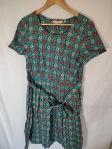 Seasalt Cornwall Sucher Kleid blau/rot Blumenmuster Taille zum Binden UK 12 Baumwolle - Bild 1 von 13