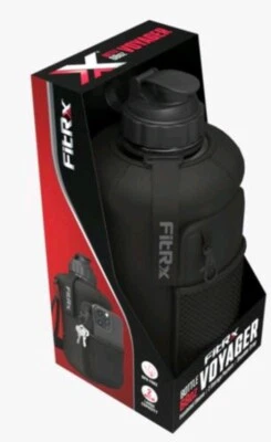 FitRx Voyager Water Bottle, 68oz Water Jug with Neoprene Sleeve - NEW