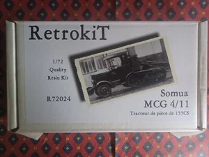 RETROKIT 72024 tracteur de pièce de 155mm CS SOMUA MCG 4/11- resin kit 1:72 - Foto 1 di 1