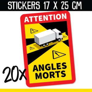 20 x STICKERS CAMION POIDS LOURD ANGLE MORT NORME 2021 officiel AUTOCOLLANT - Picture 1 of 2
