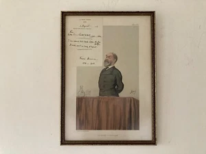 Antike gerahmte Vanity Fair Karikatur signierte Notiz des Historikers Frederic Harrison - Bild 1 von 15