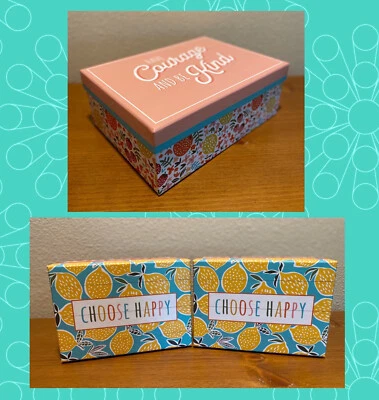 Lemons, Strawberry & Orange Nesting Storage Boxes Set Of 3 Removable Lids 🍋🍓🍊 - Image 1 of 4