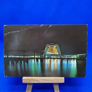 Walt Disney World Vintage Postcard Contemporary Resort (At Night) Posted 1976 - Picture 1 of 6