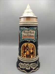 Vintage German Beer Stein Music Box Figure Rotates Plays "Love Story" - DRM 75 - Picture 1 of 12