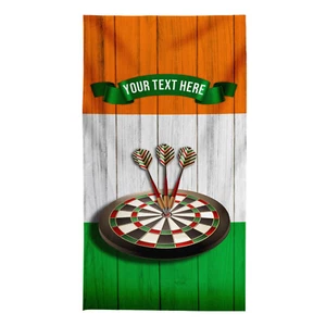Personalised Ireland Flag - Darts Design - Beach Towel - 150cm x 75cm - Picture 1 of 5