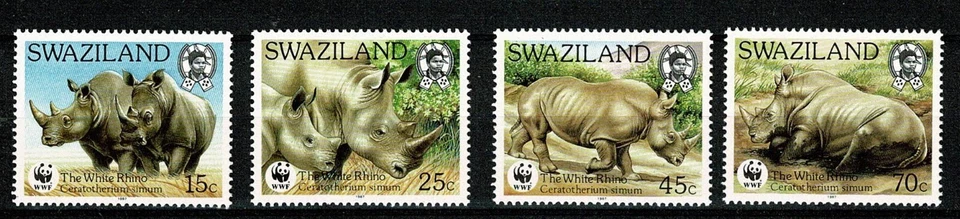 U2523 SWAZILANDIA 1987 El rinoceronte blanco edición WWF MNH Foto 1 de 1