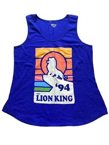 Lion King Shirt Adult Medium Blue Tank Retro Rainbow '94 Silhouette Disney Mens - Picture 1 of 7