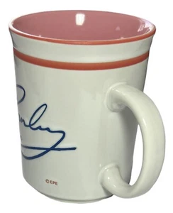Elvis Presley "The Sun Never Sets On A Legend" Souvenir Coffee Mug 12oz Wht/Pink - Picture 1 of 7
