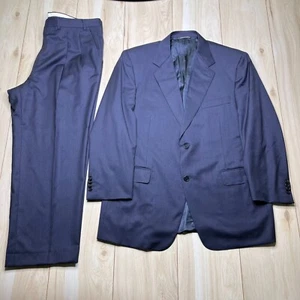 Canali set tuta uomo blu gessato manica lunga giacca pantaloni 2 pezzi taglia 44 - Foto 1 di 23