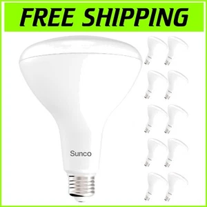 10 Pack Sunco BR40 LED Bulbs - Dimmable Indoor Lighting, 1400 LM, UL Certified - Picture 1 of 9