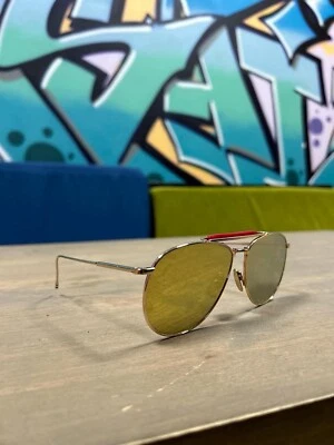 Gafas Thom Browne New York de metal dorado ovaladas doradas espejadas modelo TB 015 Ltd Foto 1 de 4