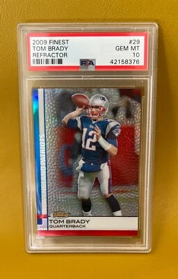 2009 Finest Tom Brady 29 Refractor Psa 10 Pigskin - Image 1 of 2