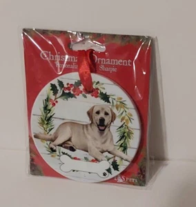 Labrado Retriever/ E &S Pets Christmas Ornament Ceramic Round- New/Personalize - Picture 1 of 5
