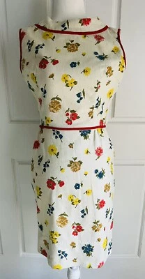 Vestido Vaina Vintage Años 60 Maggi Maid of Luzerne Mezcla Algodón Lino Floral Mod S Foto 1 de 4