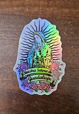 OUR LADY OF GUADELUPE VIRGIN MARY Die Cut Holographic Sticker Vinyl 3.5"X 2.5"