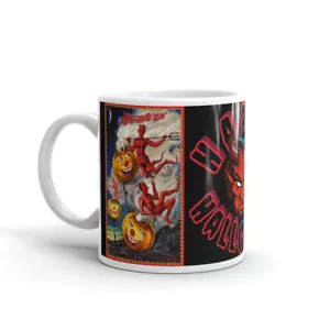 Taza de bebidas de Halloween de la época victoriana demonios con horcas (2 tamaños) - Imagen 1 de 7