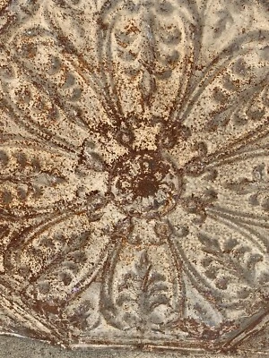 ANTIQUE Rustic Patina METAL RECLAIMED TIN CEILING TILE VTG DOWNTOWN ROANOKE VA - Image 1 of 4