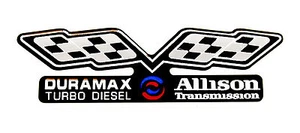 Duramax / Allison (flags) GMC EMBLEM Super Sized BLACK - Picture 1 of 1