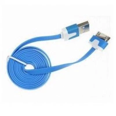 NTJ 10FT LONG USB Flat Noodle power data sync Charger Cable for iPhone 4 4s iPod - Image 1 of 4