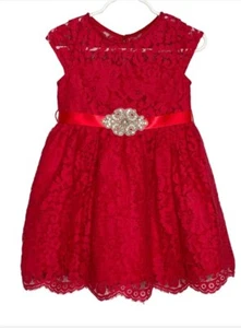 2T Toddler Girl's Holiday Dress, Red Fancy Christmas, Party Dress, New w Tags - Picture 1 of 8