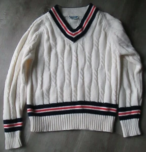 VINTAGE McGREGOR COMPETITORS 100% ACRYLIC V NECK CHUNKY KNIT SWEATER MENS SZ L - Picture 1 of 9