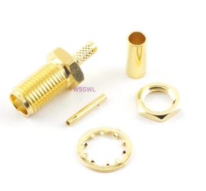 SMA Female Coax Connector Bulk Head Crimp RG-174 LMR-100 - USA Ham Radio Seller - Picture 1 of 1