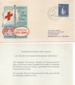 Australia  1963 Red Cross & insert   FDC - Picture 1 of 1