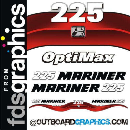 Mariner 225 Optimax outboard decals/sticker kit