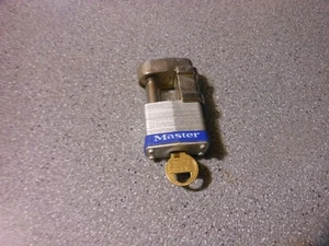 VINTAGE MASTER LOCK #37 ARMORED PADLOCK TRAILER HITCH SHACKLE GUARD AND KEY Hbo - Picture 1 of 2