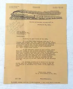 1931 S F Scattergood & Co Briefkopf Philadelphia Pa Wall & Ochs Zug Ephemera - Bild 1 von 4
