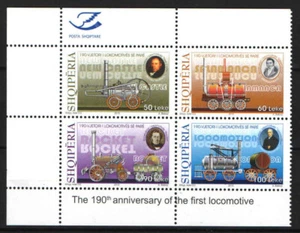 Albania 2015. Trains / railways nice set in block - High face value MNH (**) - Picture 1 of 1