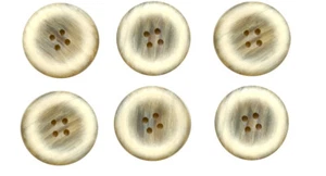 6 Buttons 29 MM Four Hole Matte Light Grey Beige Heather - Picture 1 of 1