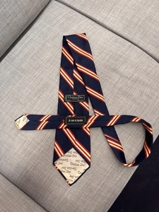Vintage Christian Dior Tie Mens Classic Striped Polyester Necktie 70s 80s - Picture 1 of 9