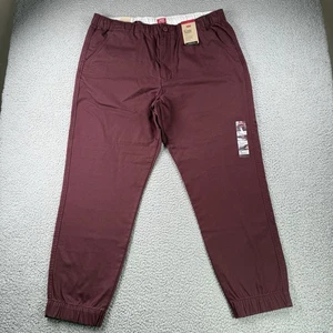 Levis Hose Herren XL weinrot XX Chino Preppy Relaxed Taper Stretch Jogginghose Neu mit Etikett - Bild 1 von 18
