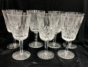 Waterford Crystal LISMORE 6 7/8" Water Glasses Goblets  Set of 7, DD-5 - Picture 1 of 4