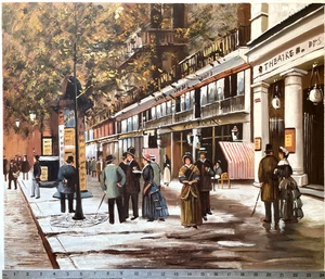 Original Oil Painting - City Life - Picture 1 of 6