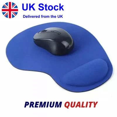 ANTI-SLIP MOUSE MAT PAD WITH Foam WRIST SUPPORT PC & LAPTOP ~UK SELLER~ - Image 1 of 4