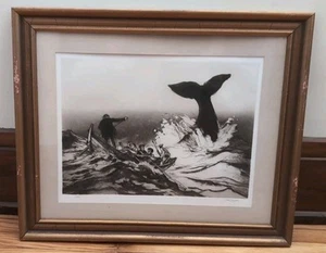 Jack Coughlin (American 1932-) 'Going On The Whale' Etching With COA 1977 Framed - Picture 1 of 6