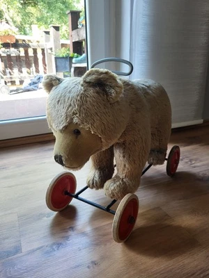  Steiff Bär auf Rädern mit Brummstimme   - Bild 1 von 4