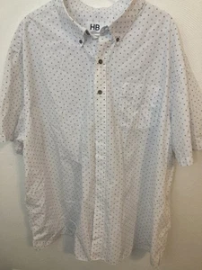HB casual button-down white polkadot 3X - Picture 1 of 7