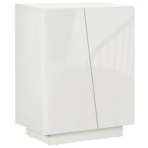 HOMCOM Mobiletto Multiuso a 3 Livelli con Ripiano Regolabile su 3 Livelli Bianco - Foto 1 di 10