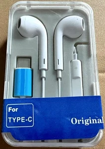 Headphone USB-C Plug Wired Headset Ear Buds with Remote and Mic for iPhone 15 16 - Picture 1 of 8