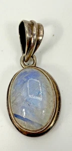 VTG Sterling Silver 925 TESTED Moonstone Cabochon Pendant 9.2 Grams Estate Find - Picture 1 of 7